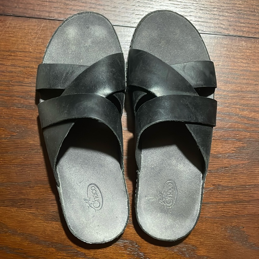 Chaco Women's Wayfarer Slide Sandal, black, size 8